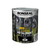Ronseal Direct to Metal Paint - Black Matt 750ml